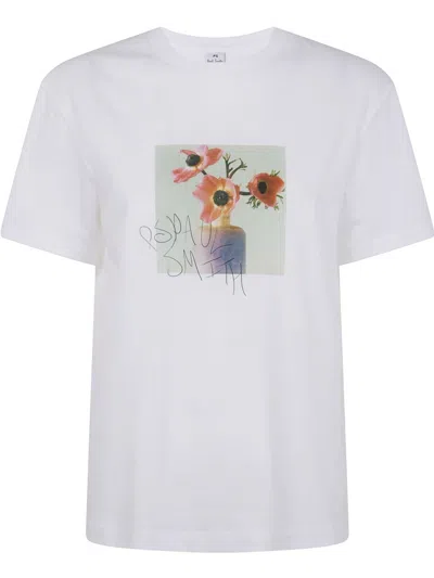 Ps By Paul Smith Ps Paul Smith Floral Printed Crewneck T