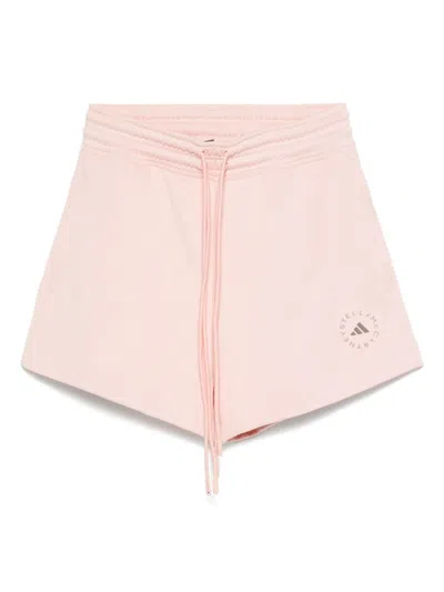 Adidas By Stella Mccartney Logo Cotton Shorts With Elasticated Waistband