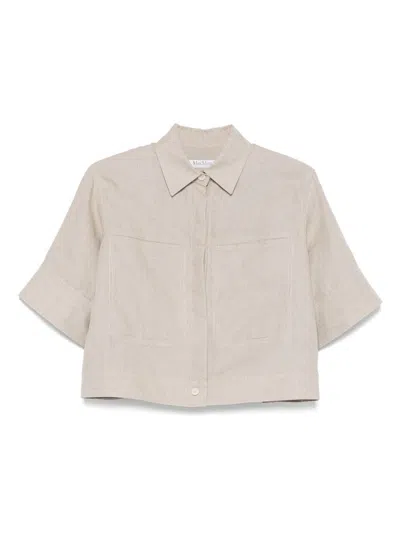 Max Mara Linen Shirt With Cropped Length And Collar