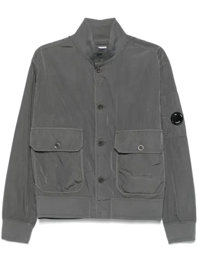 C.p. Company High Collar Nylon Jacket With Arm Patch