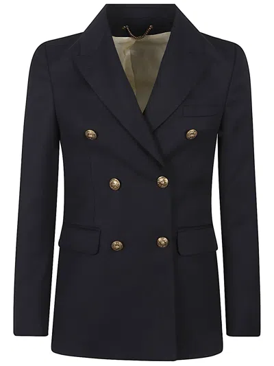Golden Goose Black Double-breasted Jacket In Wool Women