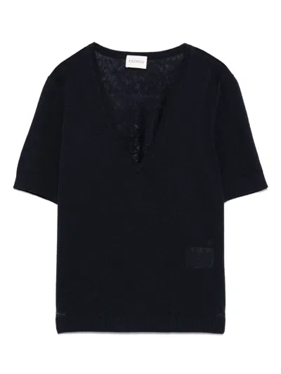 Closed Cotton And Linen V-necked T-shirt
