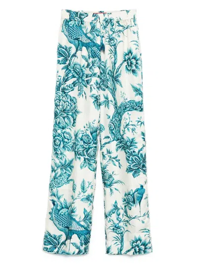 F.r.s For Restless Sleepers For Restless Sleepers Printed Silk Trousers