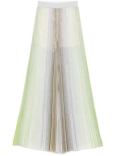 Missoni Vertical Stripe Trousers With Shimmering Textures