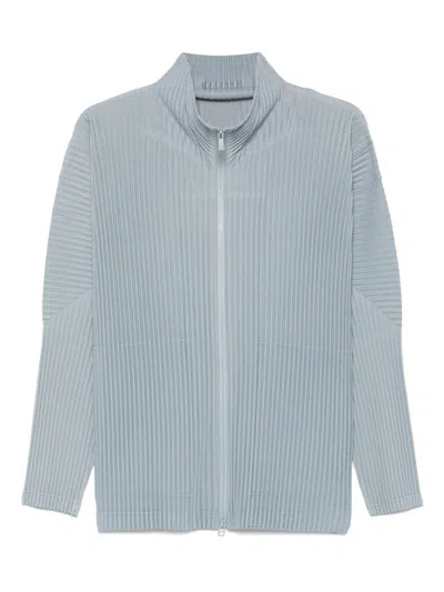 Issey Miyake Pleated High Collar Zipped Jacket