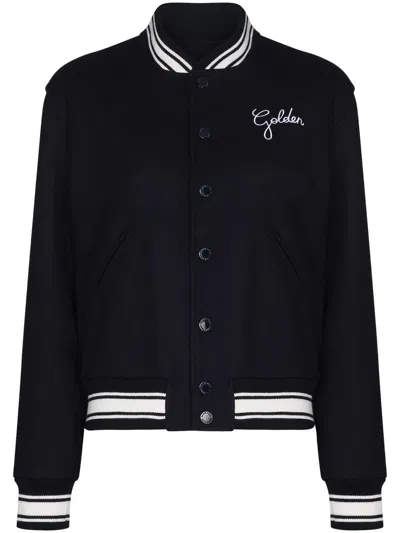 Golden Goose Wool Blend Bomber With Embroidered Logo