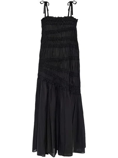 Tory Burch Cotton Smocked Midi Dress