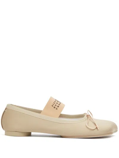 Mm6 Maison Margiela Atomic Sole Leather Block Heel Ballerinas