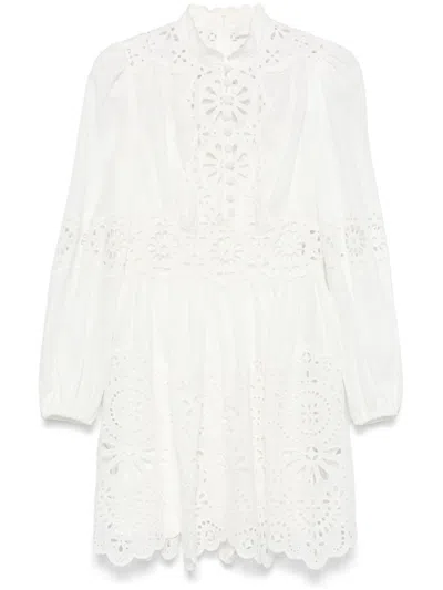 Zimmermann Acacia Broderie Mini Dress Ivory