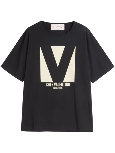Valentino Cotton Crew Neck T-shirt Drop Shoulder