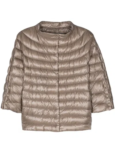 Herno Nylon Lightweight Cape In Neutral