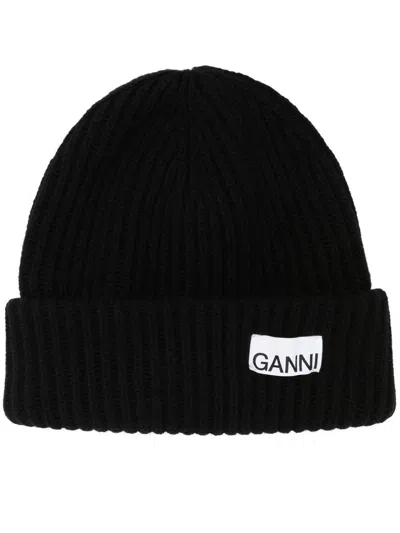 Ganni Hats In Rose-pink Wool