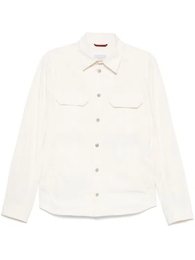 Brunello Cucinelli Men Shirt Jacket In White
