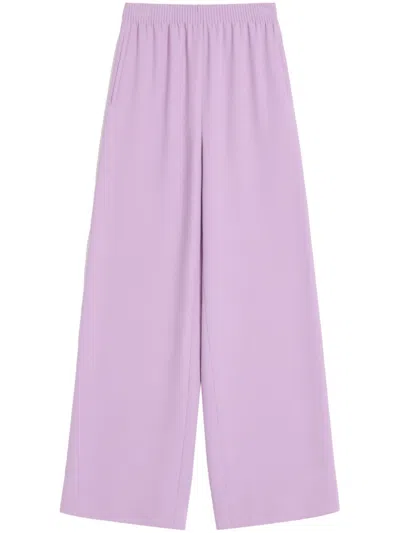 Valentino Elastic Wide Leg Trousers In Purple