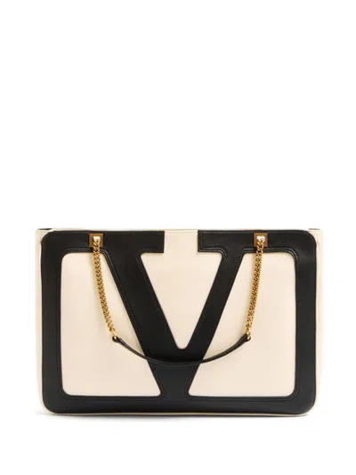 Valentino Garavani Garavani Viva Superstar Medium Nappa Leather Shopping Bag Woman Butter/black Uni