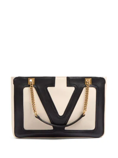 Valentino Garavani Garavani Viva Superstar Medium Nappa Leather Shopping Bag Woman Butter/black Uni