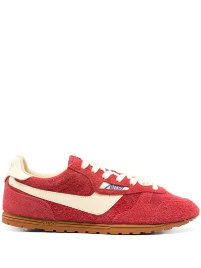 Autry Windspin Sneakers In Suede And Parrot Leather And Rutabaga