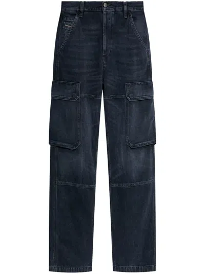 Diesel Navy Blue D-pot-cargo Jeans In Blue