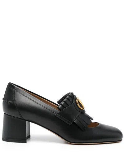 Valentino Garavani Vlogo Signature Fringed Calfskin Pumps 55mm Woman Black 40