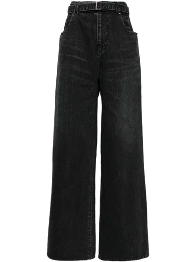 Sacai Wide-leg Belted Jeans