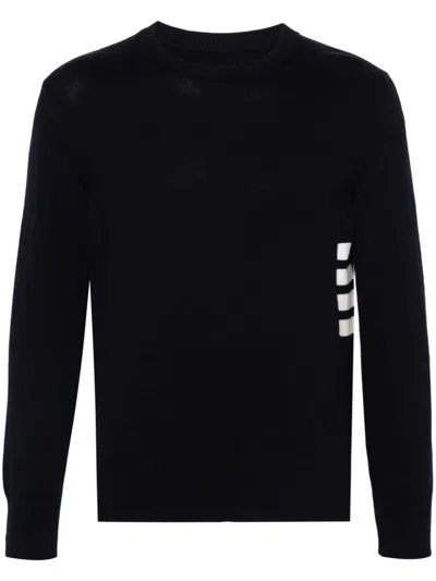 Thom Browne 4-bar Cotton Jumper In Black