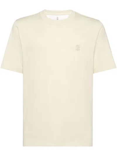 Brunello Cucinelli Logo Printed Crewneck T-shirt