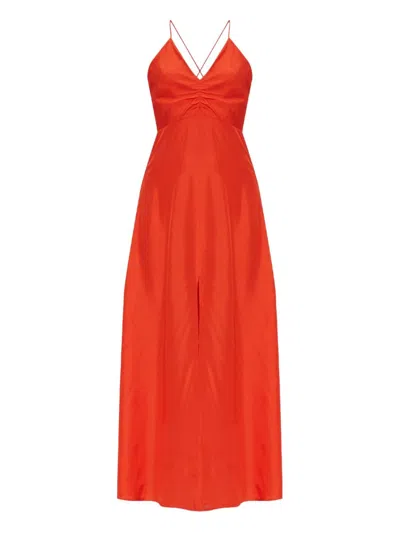 Forte Forte Flowing Silk Maxi Dress With Spaghetti Straps