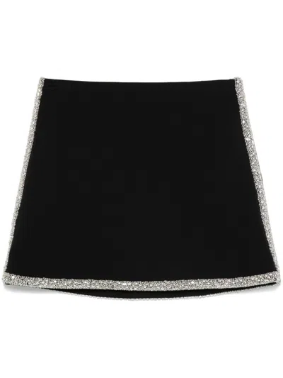 Alice And Olivia Rubi Contrast-trim Vegan Leather Mini Skirt
