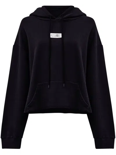 Mm6 Maison Margiela Mm6 By Maison Margiela Relaxed-fit Cotton Hoodie With Adjustable Drawstring In Black