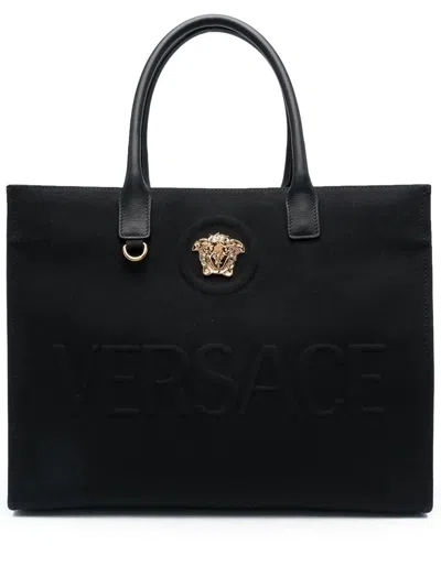 Versace Large La Medusa Canvas Tote Bag