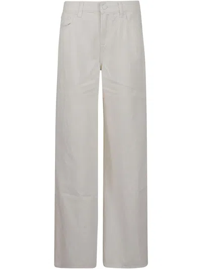 7 For All Mankind Ventilated Linen Wide-leg Jeans With Five Pockets