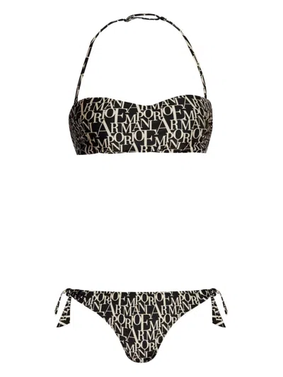 Emporio Armani Allover Logo Bikini Set