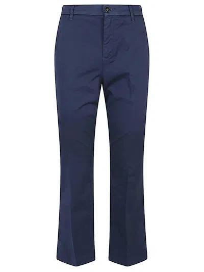 I Love My Pants Blue Cotton Cropped Flared Trousers