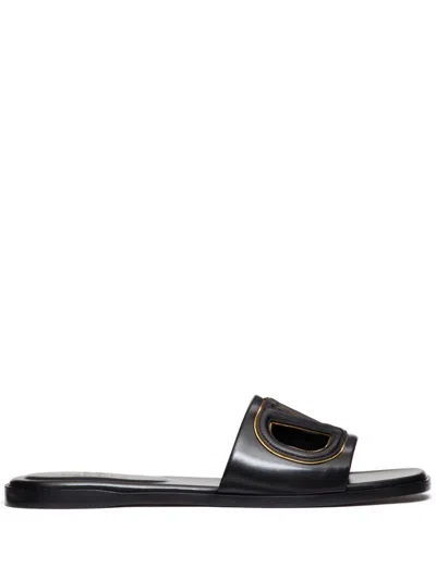 Valentino Vlogo Cutout Leather Sandal
