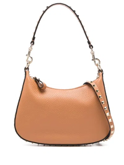 Valentino Brown Rockstud Small Shoulder Bag