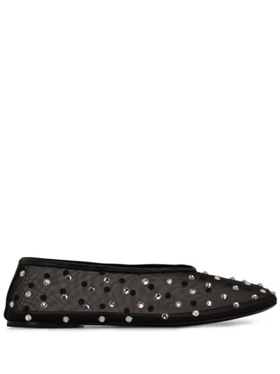 Khaite Marcy Crystal-embellished Mesh Ballet Flats