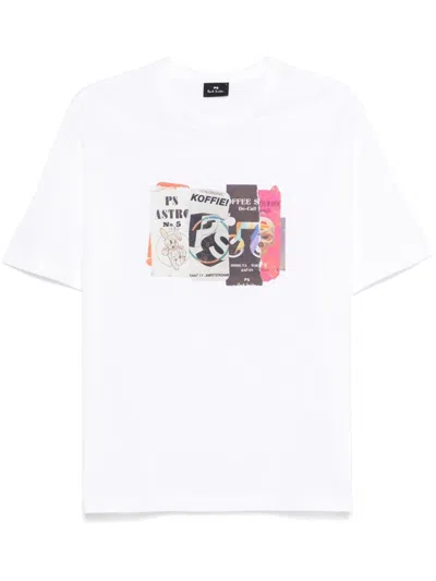 Ps By Paul Smith White Graphic Print T-shirt