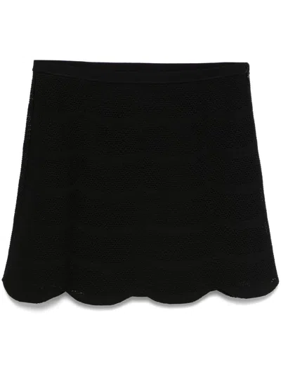 Tom Ford Elegant Mini Skirt With Scalloped Hem And Elastic Waistband