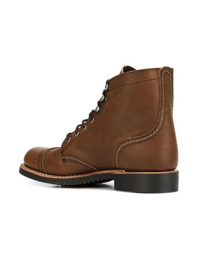Red Wing Shoes Lace Up Ankle Boots In Brown