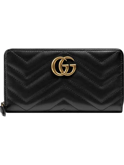 Gucci Gg Marmont Matelasse Leather Zip Around Wallet