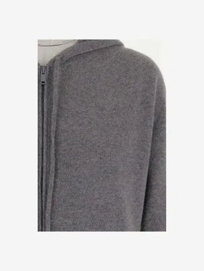 The Row Kawoa Cashmere Zip-up Hoodie In Gray