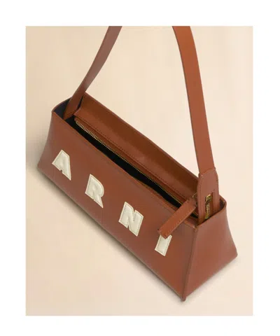 Marni Borsa A Spalla In Pelle Caramello  Donna In Brown