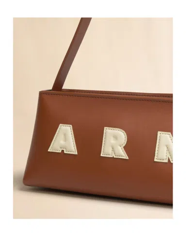 Marni Borsa A Spalla In Pelle Caramello  Donna In Brown