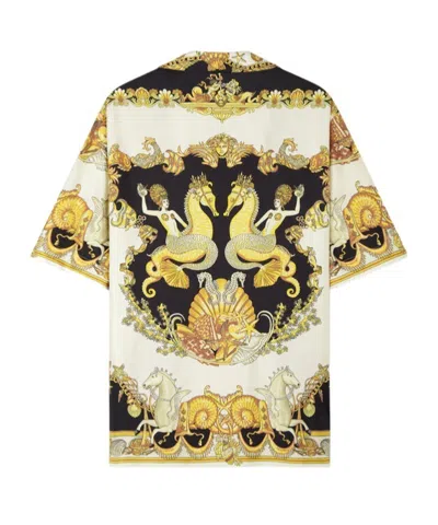 Versace Coral Theatre Print Bowling Shirt In Multi