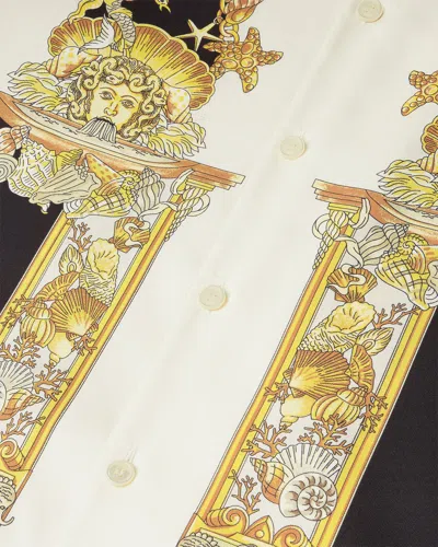 Versace Coral Theatre Print Bowling Shirt In Multi