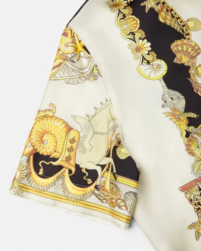 Versace Coral Theatre Print Bowling Shirt In Multi