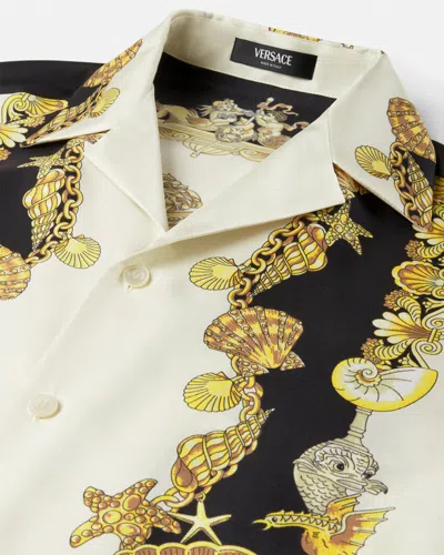 Versace Coral Theatre Print Bowling Shirt In Multi