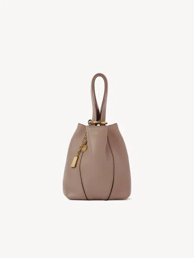 Chloé Chloè Spin Small Leather Tote Bag In Neutral