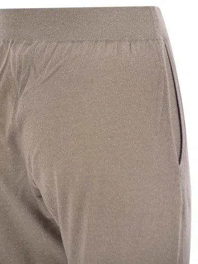 Brunello Cucinelli Shimmering Joggers With Elastic Waistband And Cuffed Hem