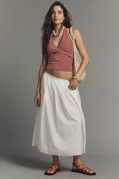 Theory Pleated A-line Midi Skirt In White